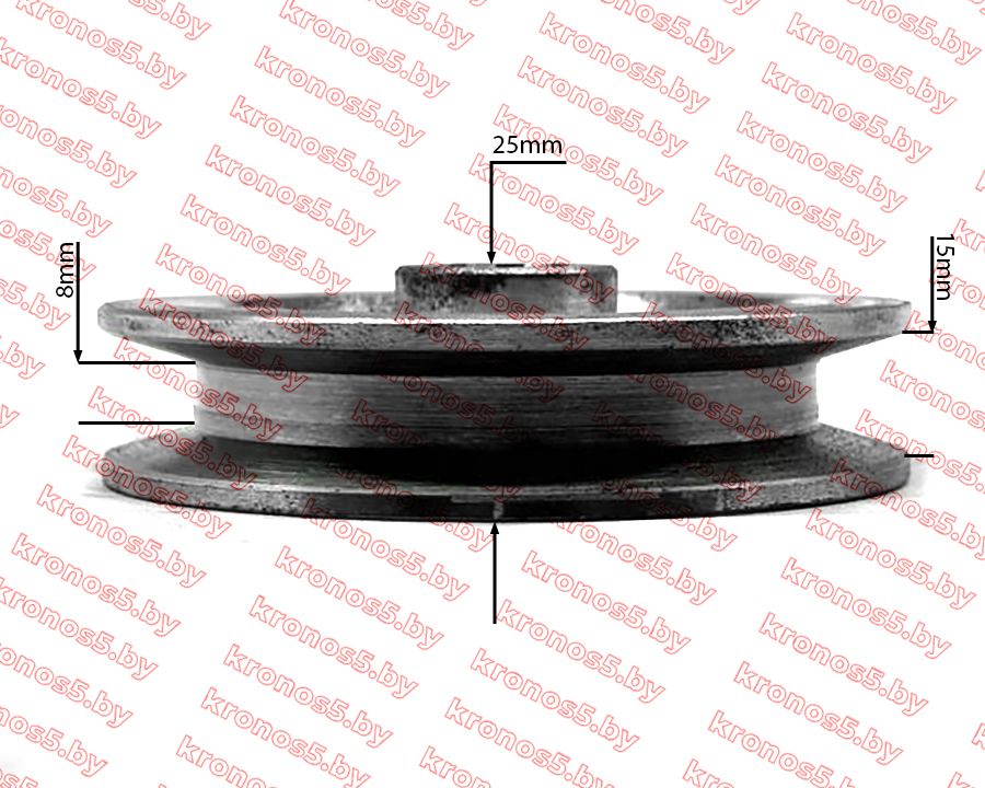 «Шкив приводной роторной косилки к минитрактору/ мотоблоку под шлиц ф=13/94 (ширина ручья 9/16мм)» - фото 3