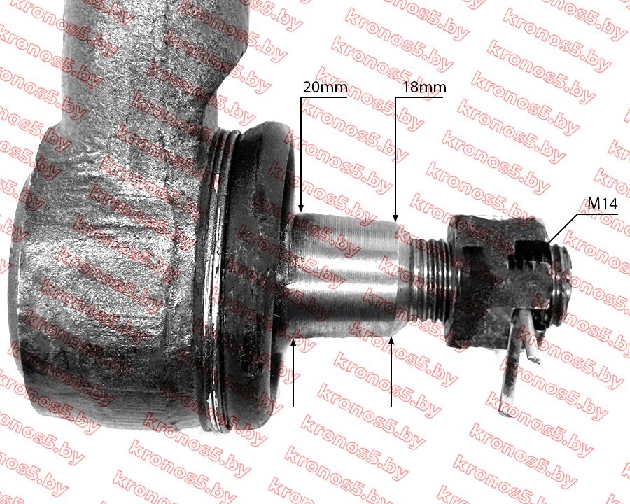 «Рулевой наконечник левый 18 мм (правая резьба)  конус 18/20 мм, резьба 14 мм» - фото