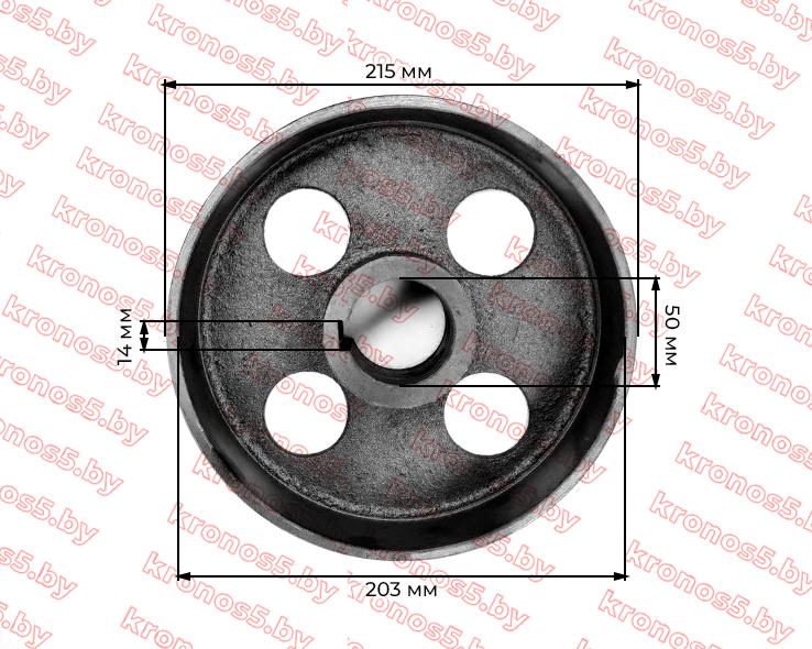 «Барабан тормозной под ось ф=49 мм, внутр. ф=203 мм к минитрактору» - фото