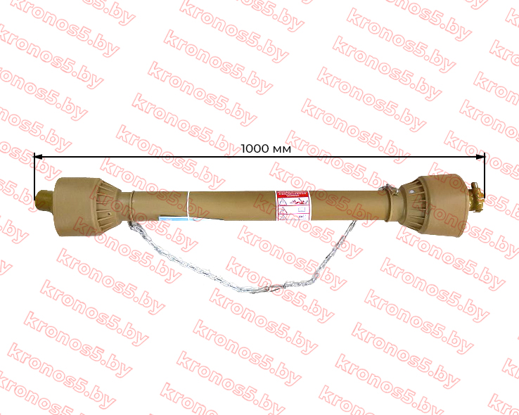 «Вал карданный 6*8 шлицов, 1000 мм, трехлимонник, крестовина 24х63 (20-30 л.с.) с кожухом» - фото