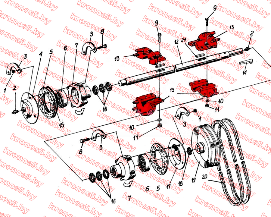 «Звездочка Z13 с бокшей ведущая переднего транспортера к картофелекопалке Z-609 Ф= 40 мм» - фото 3