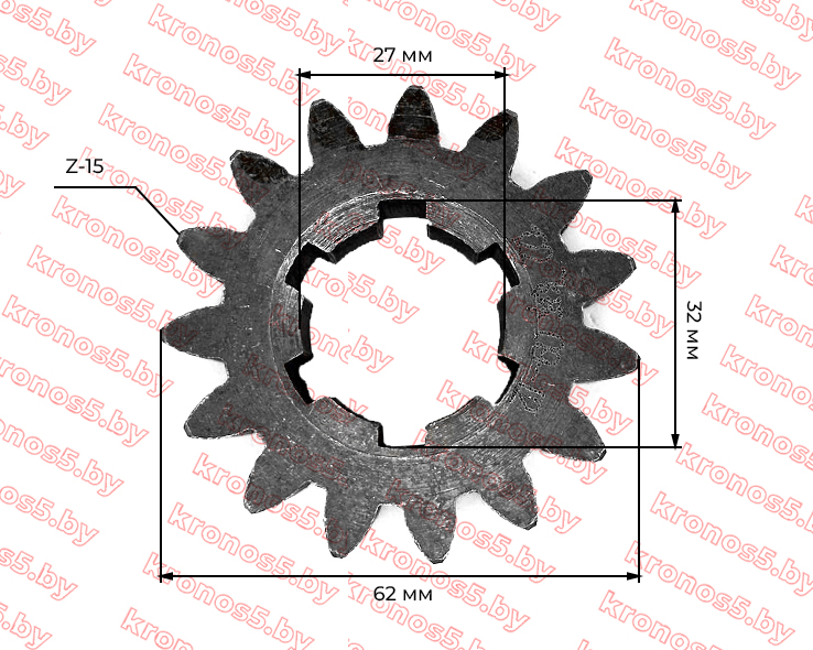 «Шестерня КПП Z-6/15 Xingtai 24B, Shifeng 244,Taishan 24» - фото 3
