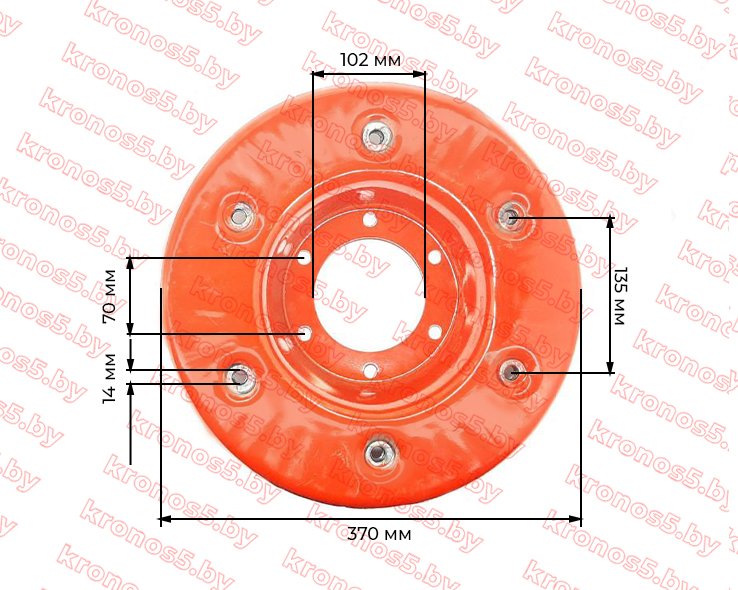 «Тарелка опорная под тарелку нижнюю большую косилки  Wirax Z-069 1,35/1,65 м» - фото 3