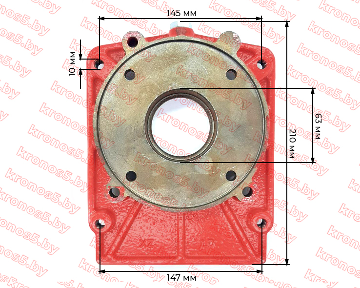 «Переходная плита двигателя к КПП 177/188/186F (90*90 мм) тип 2 для КПП 3+1» - фото 3