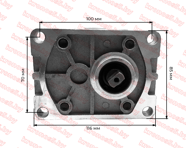 «Гидравлический насос (шестеренчатый) левый CBT-E306 (плоский привод с площадкой, выходы под 180°)» - фото 3