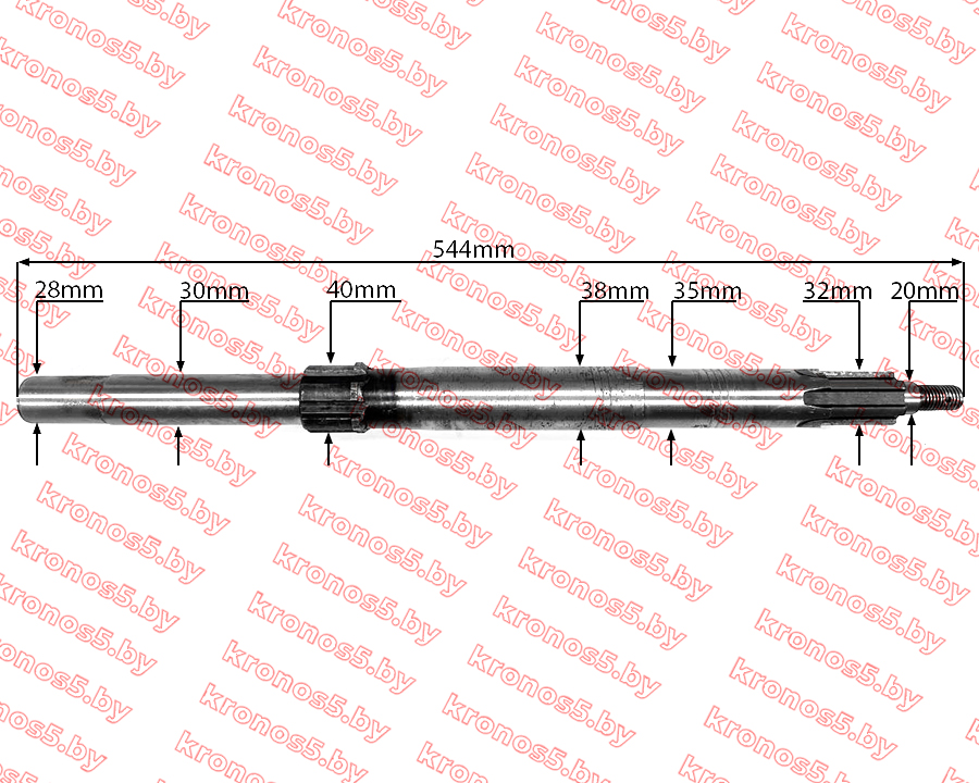 «Вал главный L-544 мм. Шлиц 32 мм Т-24 ПРО» - фото