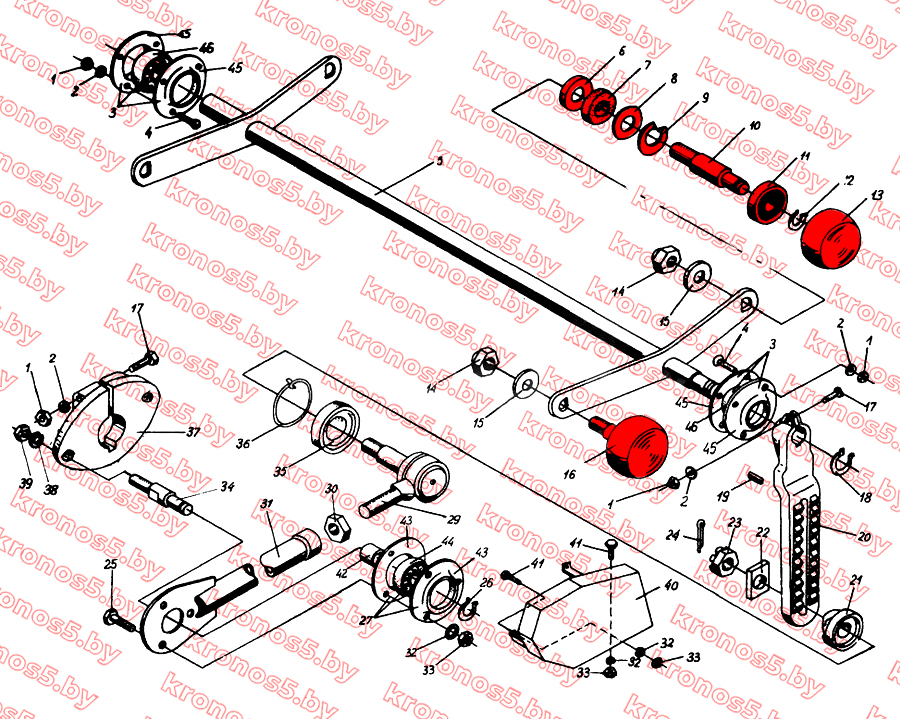 «Ролик поддерживающий транспортера ботвоудалителя (длинная ось) Anna, Bolko» - фото 3
