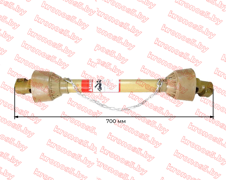 «Вал карданный 6 х 6 шлицов, 700 мм,трехлимонник, крестовина 27х74,5 (25-45 л.с.) с кожухом» - фото