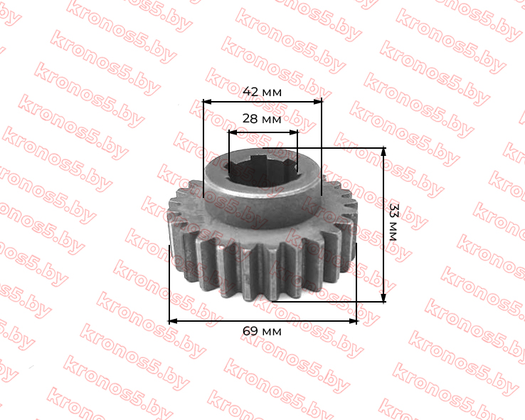 «Шестерня ведущая заднего моста Z-25, шлицевая - 28 мм» - фото