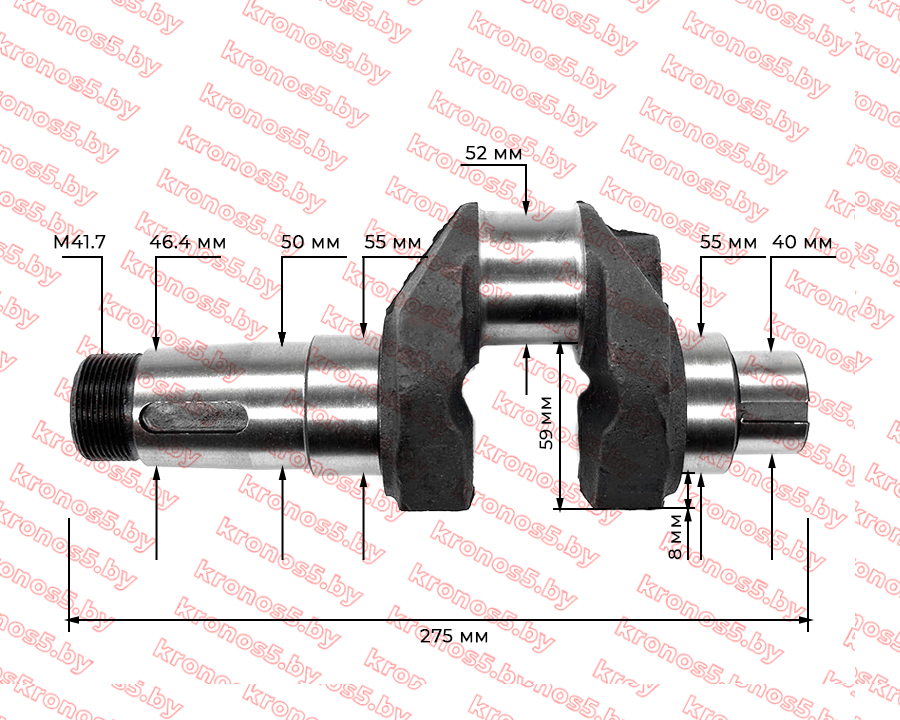 «Коленвал голый R195/195N 59/8 мм (А110) под болт 12 мм» - фото