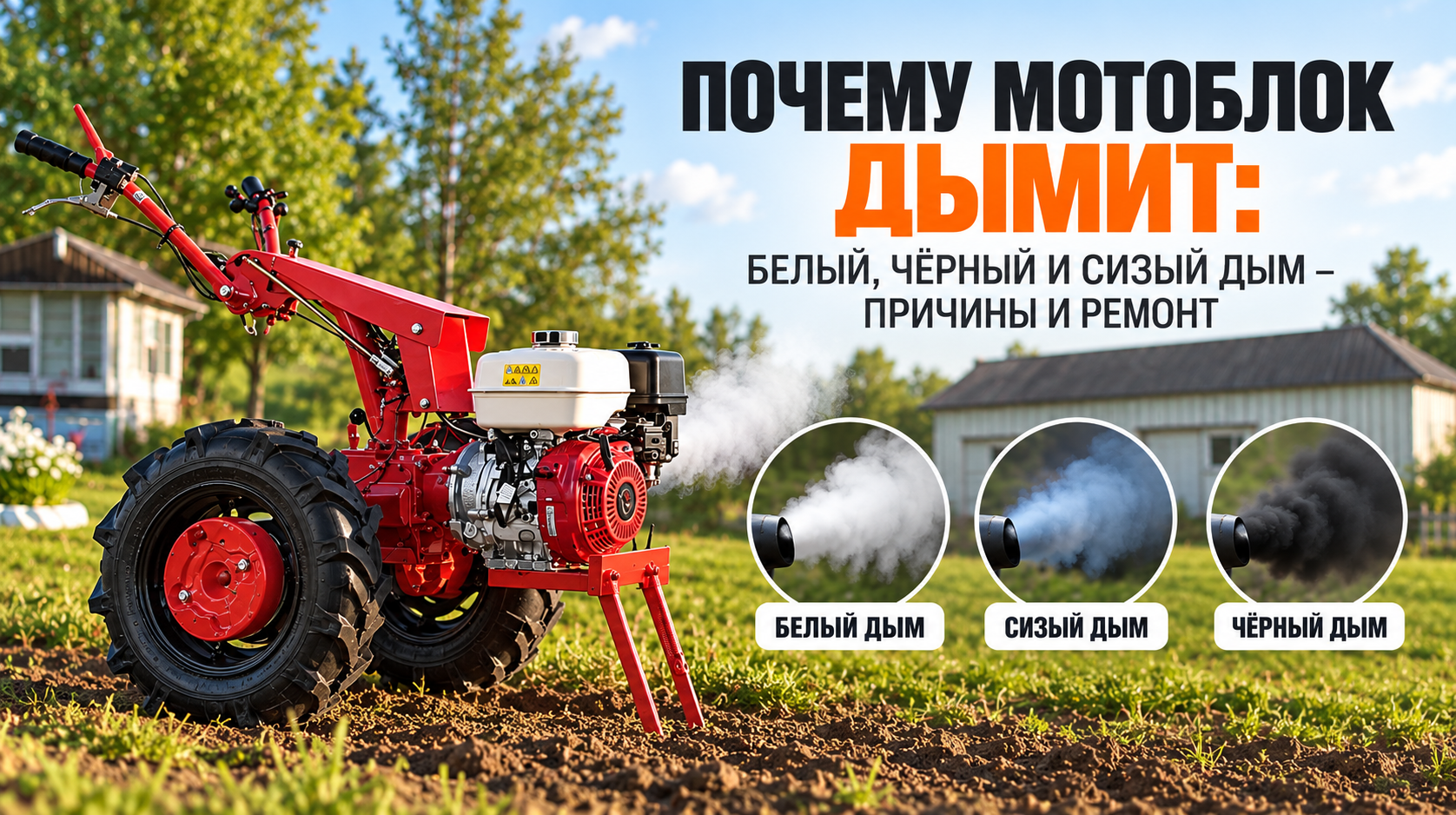 Почему мотоблок дымит: белый, чёрный и сизый дым - причины и ремонт