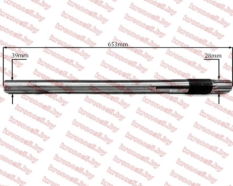 «Полуось задняя удлиненная  L=653, D=39 мм» - фото