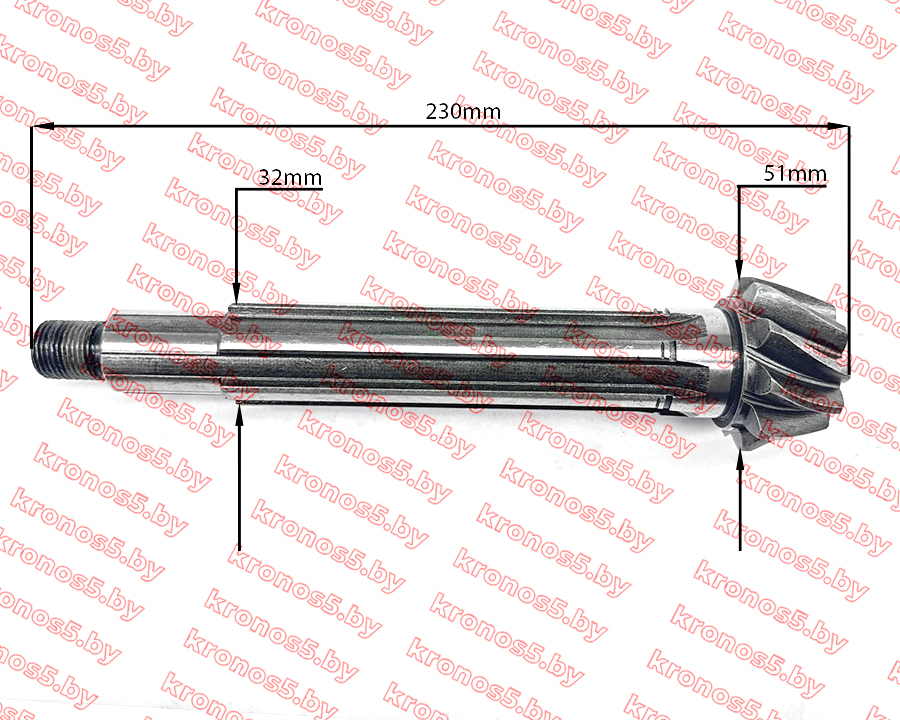 «Шестерня коническая заднего моста главная пара (шестерня: Z-41, вал:6 шлицов Z-10 ф=32 мм L-230 мм.)» - фото 4