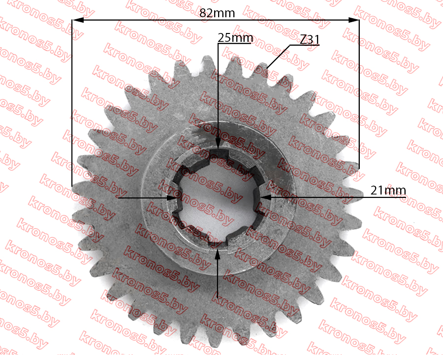 «Шестерня малого редуктора Z-31 ф=25 мм R195/195N (тип 2)» - фото