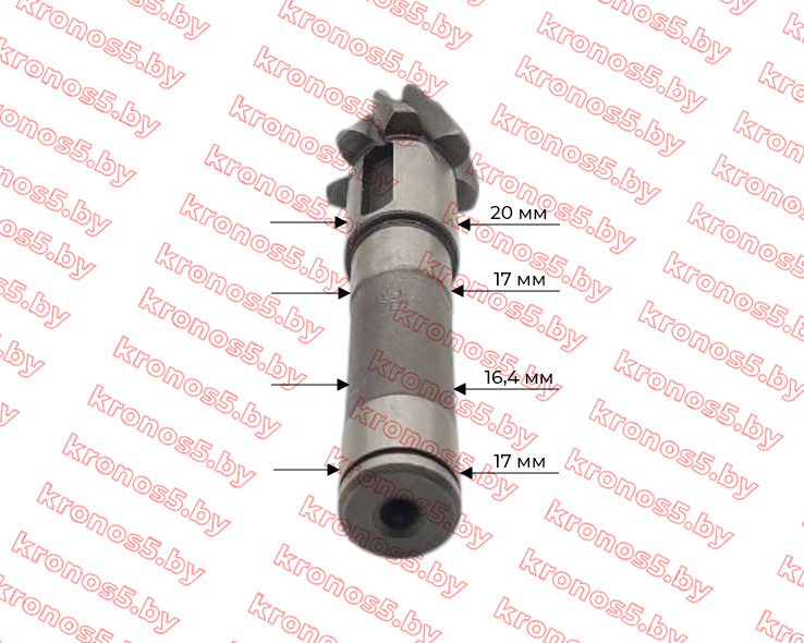 «Вал вторичный КПП 3+1 мотоблока 2090Б L-123 мм, Z-7» - фото 2