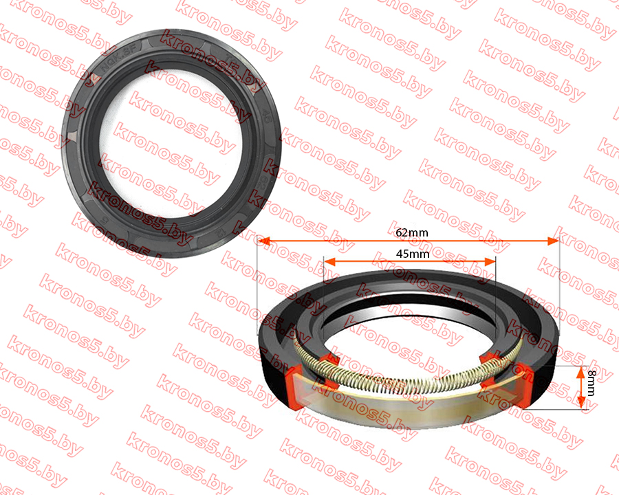 «Сальник 45х62х8   (полуось 2016Б)» - фото