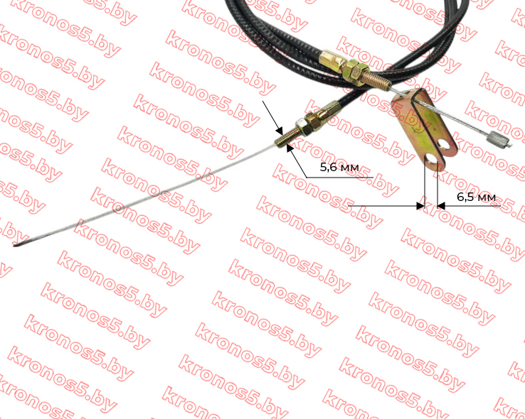 «Трос газа L-1550 mm (верх трос, низ вилка) - Минитрактор» - фото 3