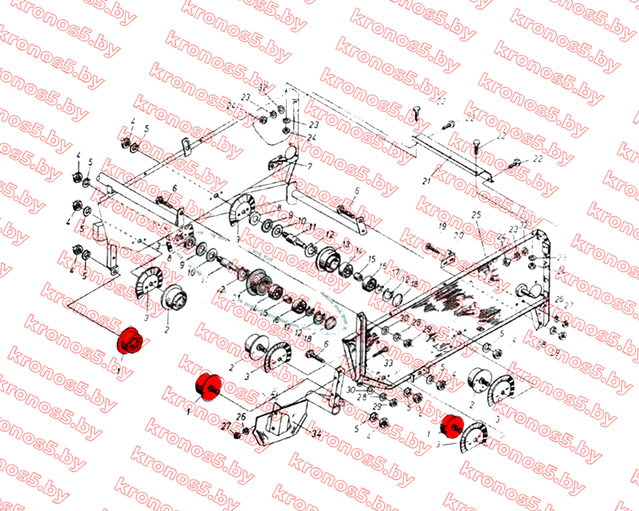«Ролик нижний поддерживающий прорезиненый главного транспортера Anna, Bolko» - фото 4