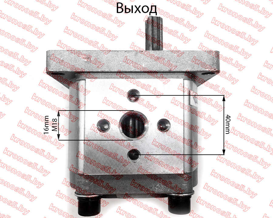 «Гидравлический насос (шестеренчатый) левый CBN-Е310 (шлицевой привод, с площадкой, выходы под 180°)» - фото 4