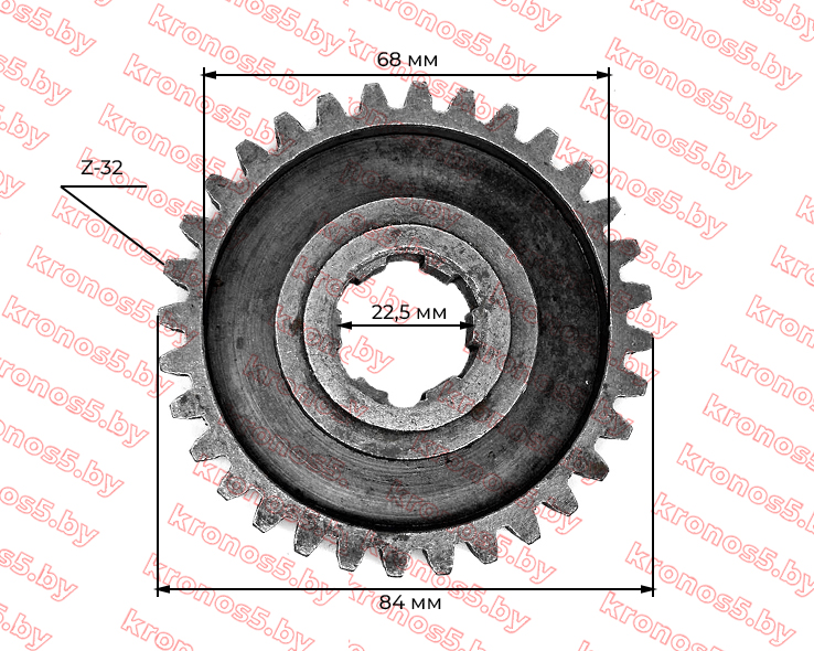 «Шестерня тормозная  КПП/6 к мотоблоку с водяным охлаждением Z-32» - фото 4