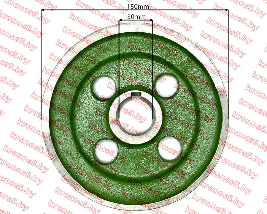 «Шкив ремня большого колеса Ф-150 мм под вал 30 мм Anna» - фото