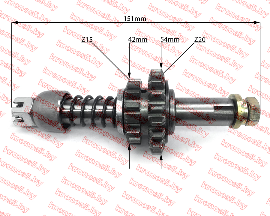 «Вал с шестерней передачи заднего хода в сборе 178F» - фото «Вал с шестерней передачи заднего хода в сборе 178F» - фото