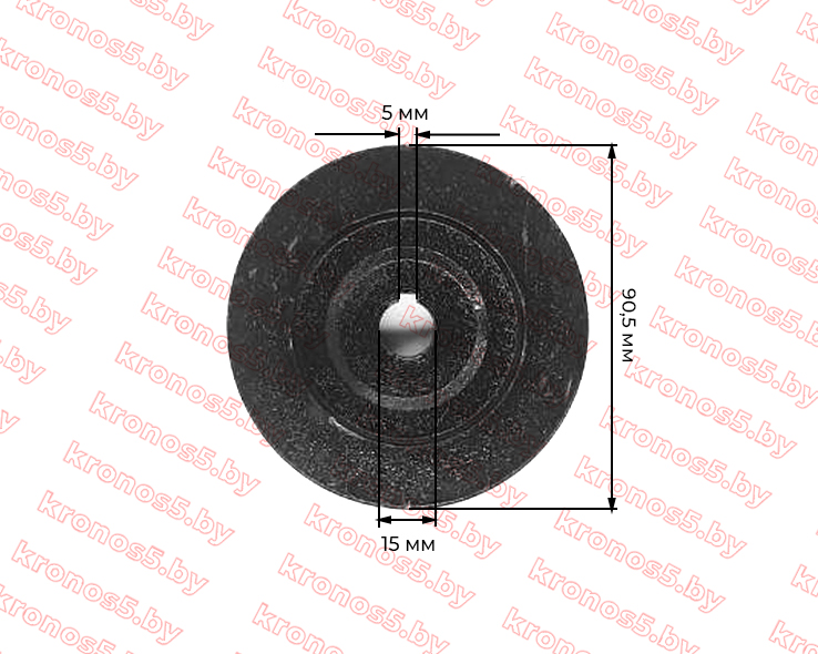 «Шкив приводной роторной косилки к минитрактору/ мотоблоку под шпонку ф=15/90,5 (ширина ручья 7/16мм)» - фото 3