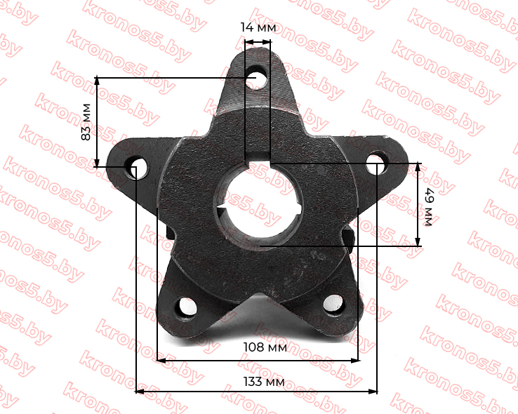 «Ступица заднего колеса (звездочка) к минитрактору ф=49 мм. на 5 шпилек» - фото 4