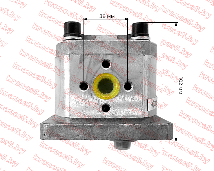 «Гидравлический насос (шестеренчатый) левый CBT-E306 (плоский привод с площадкой, выходы под 180°)» - фото 2