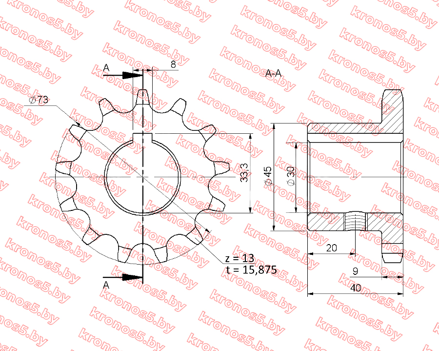 «Звездочка цепная сортировочного стола Z-13 Ф=30 мм Anna» - фото 4 «Звездочка цепная сортировочного стола Z-13 Ф=30 мм Anna» - фото 4