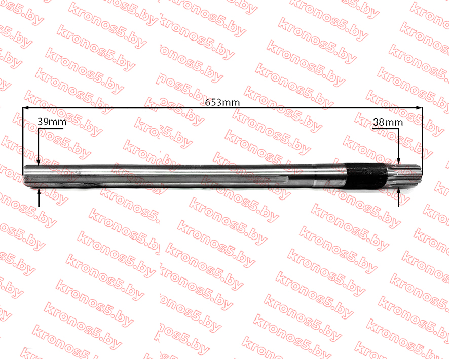 «Полуось задняя удлиненная  L=653, D=39 мм» - фото