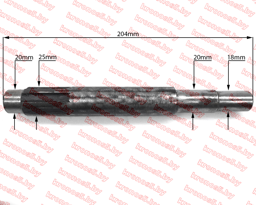 «Вал привода малого редуктора ф=18 мм (короткий шлиц) R195/195N» - фото