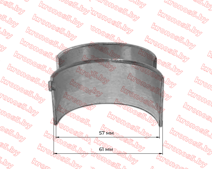 «Вкладыши шатунные TY290/TY295 (шейка 57 мм.) комплект на шатун станд. (0,0)» - фото 5