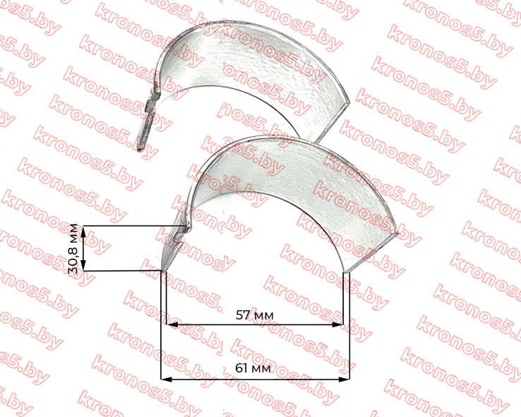 «Вкладыши шатуна TY295IT (шейка 57 мм.)» - фото