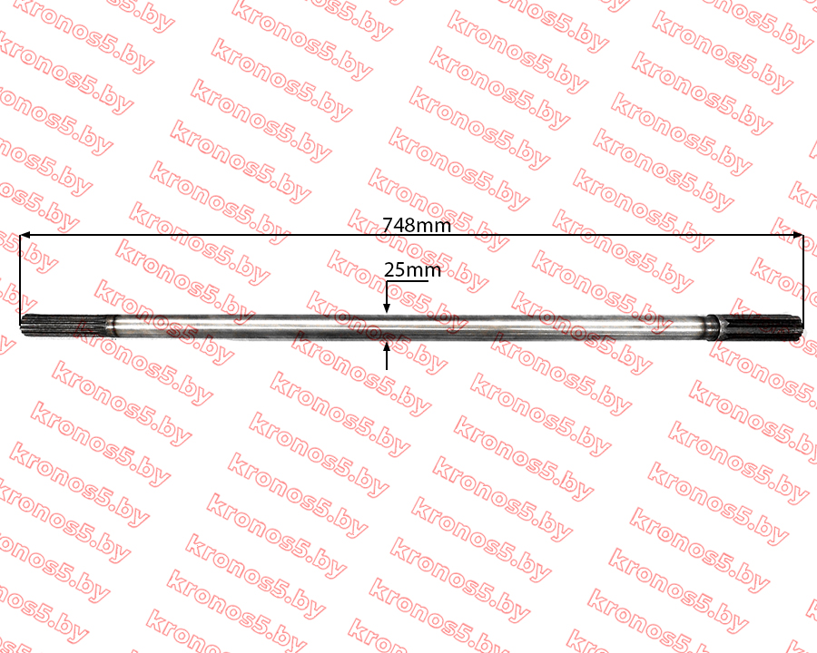 «Вал карданный переднего моста L=748 мм 224/244» - фото
