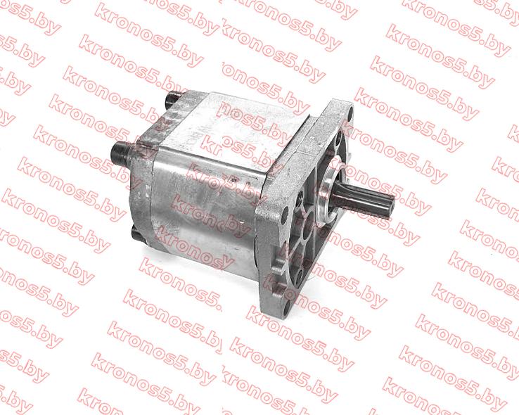«Гидравлический насос (шестеренчатый) левый CBN-F314 (шлицевой привод, с площадкой, выходы под 90°)» - фото 2