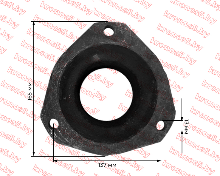 «Шкив маховика 5-ти ручейковый Ф=136 мм (болт ф 12мм) ZS1100/ZS1115NDL» - фото 2