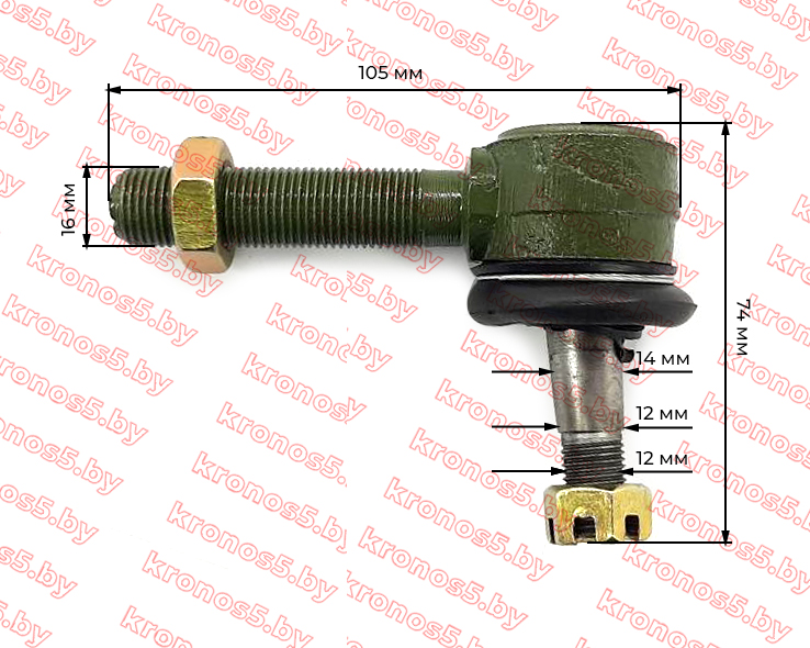 «Рулевой наконечник (Левая резьба) М16*1,5, конус - 12/14 мм» - фото 2 «Рулевой наконечник (Левая резьба) М16*1,5, конус - 12/14 мм» - фото 2