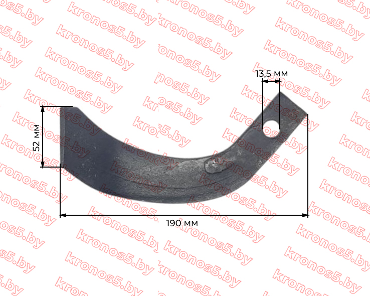 «Нож почвофрезы с шестерёнчатым приводом левый к минитрактору 193» - фото 3