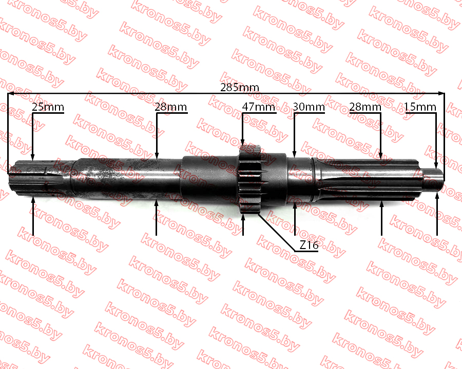 «Вал первичный L=285. Z-6/16/6 120/220» - фото