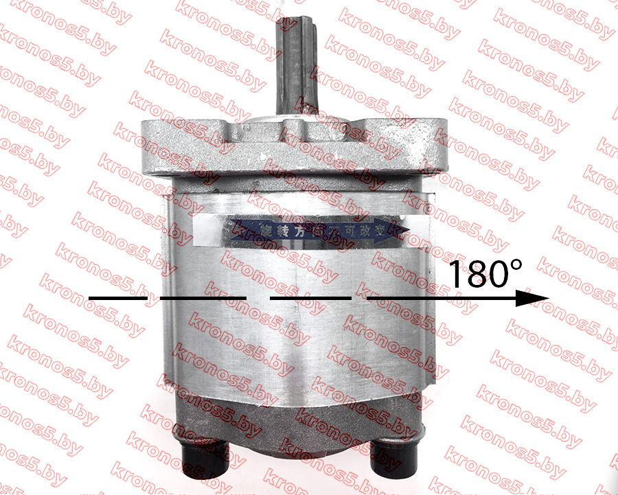 «Гидравлический насос (шестеренчатый) левый CBN-Е310 (шлицевой привод, с площадкой, выходы под 180°)» - фото 2