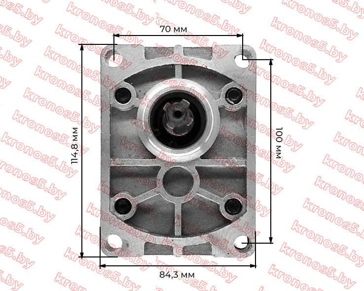 «Гидравлический насос (шестеренчатый) левый CBN-F314 (шлицевой привод, с площадкой, выходы под 90°)» - фото 3