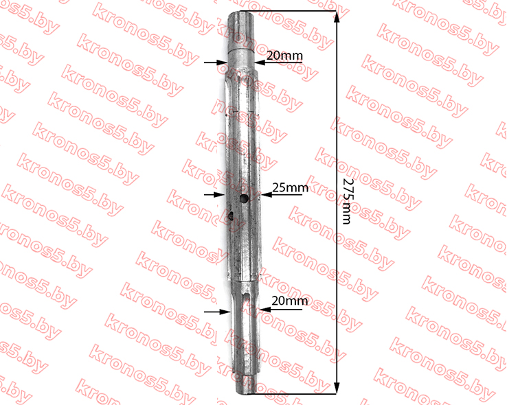 «Вал главный с ВОМ мотоблока с воздушным охлаждением КПП 3+1 (L-275 мм Z-6) 178/186F» - фото