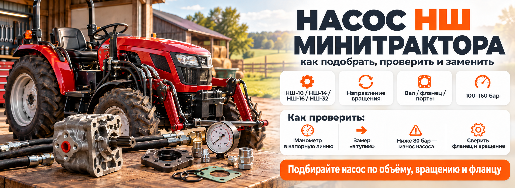 Насос НШ минитрактора: как подобрать, проверить и заменить
