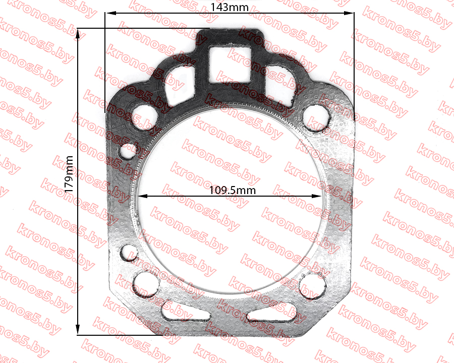 «Прокладка головки блока цилиндров ГБЦ R195/195N (с хвостом) 108,5 мм» - фото