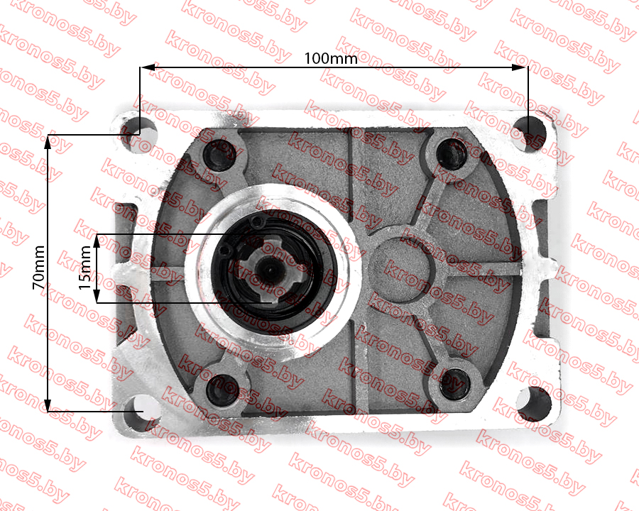 «Гидравлический насос (шестеренчатый) левый CBN-Е310 (шлицевой привод, с площадкой, выходы под 180°)» - фото 3