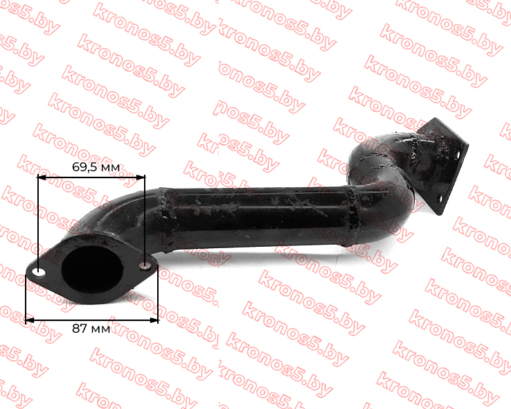 «Колено глушителя (выход вверх, крепление 2/3 болта) ZS1115» - фото 2