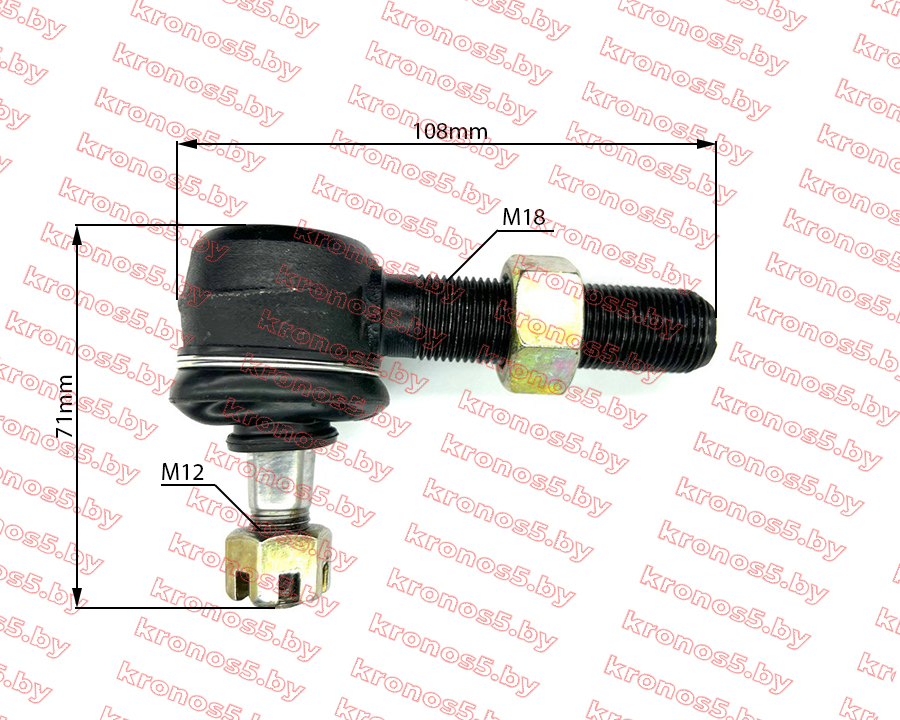 «Рулевой наконечник М18*1,5 мм (правая резьба) конус 12/14 мм» - фото