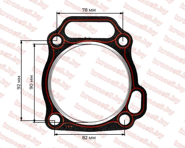 «Прокладка головки блока цилиндров ГБЦ 188F/190F 90 мм» - фото 2