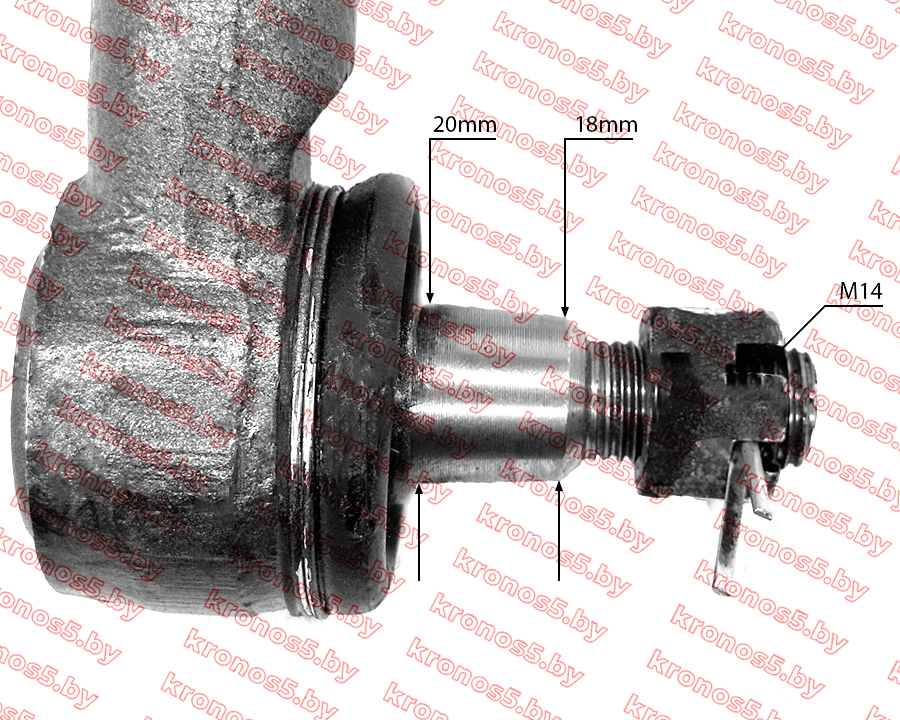 «Рулевой наконечник левый М20 (правая резьба)  конус 18/20 мм.» - фото 2